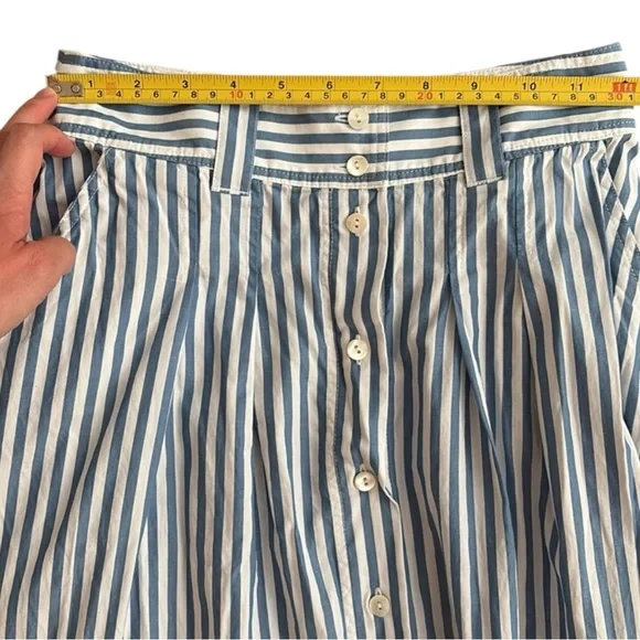 Sézane Clarine Flared Midi Skirt | Blue & White Striped| FR 34 / US 2 Twice Worn - Picture 7 of 9